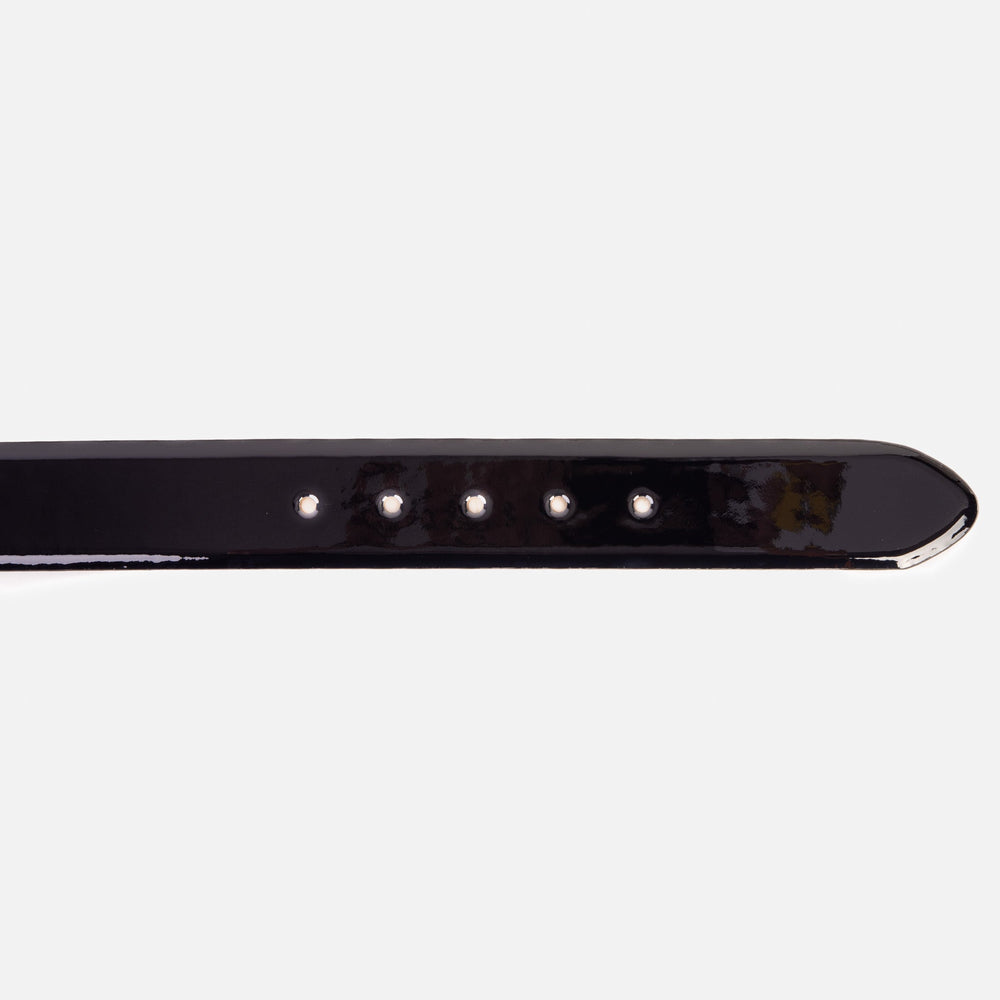 The Dodoma Navy  Patent Leather Belt - Vinci Leather