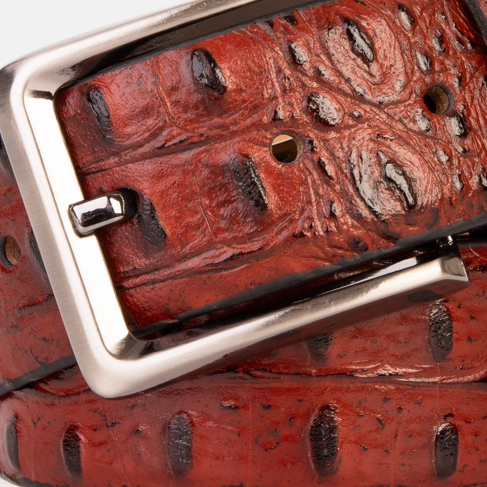 The Savamala Burgundy Leather Belt - Vinci Leather