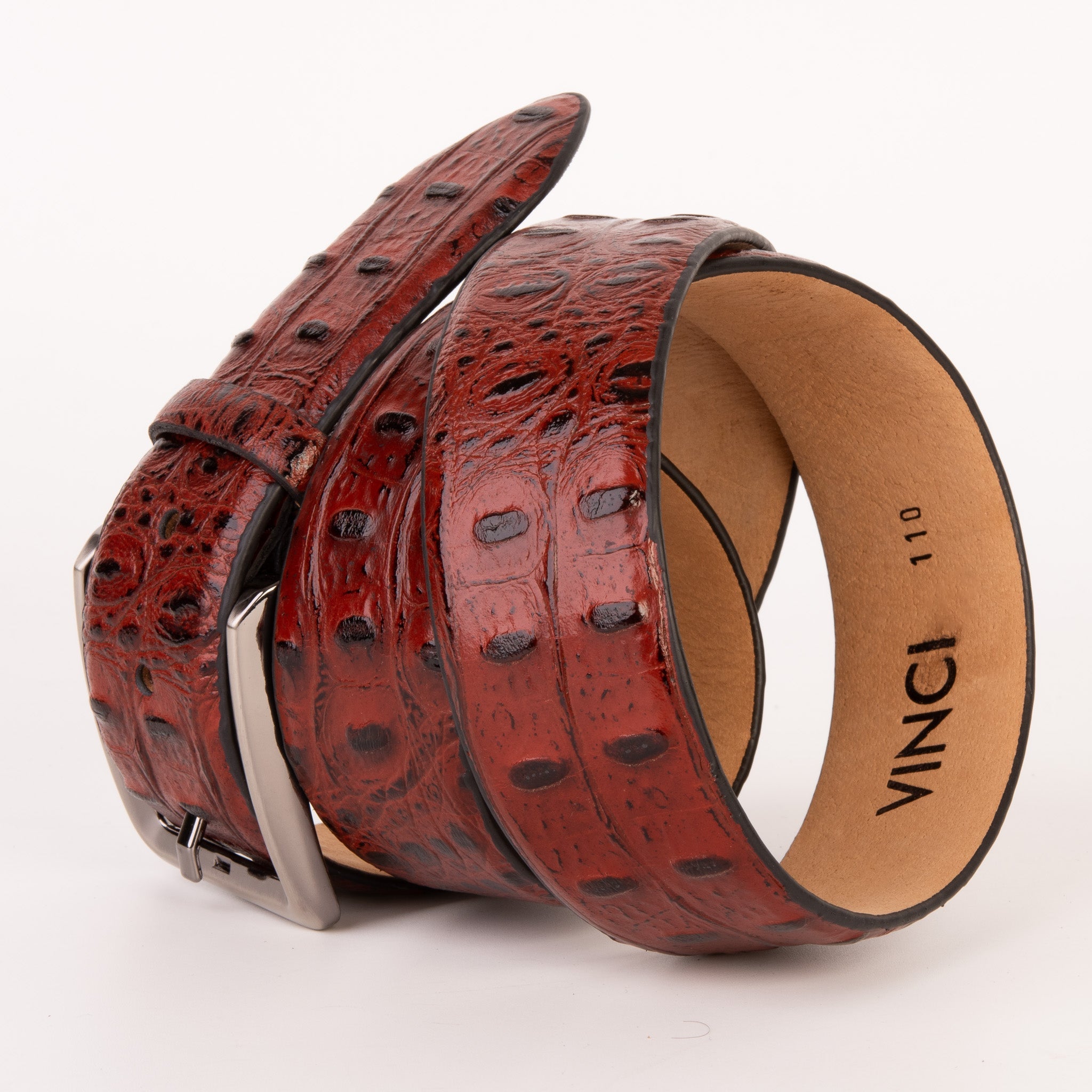 The Savamala Burgundy Leather Belt - Vinci Leather