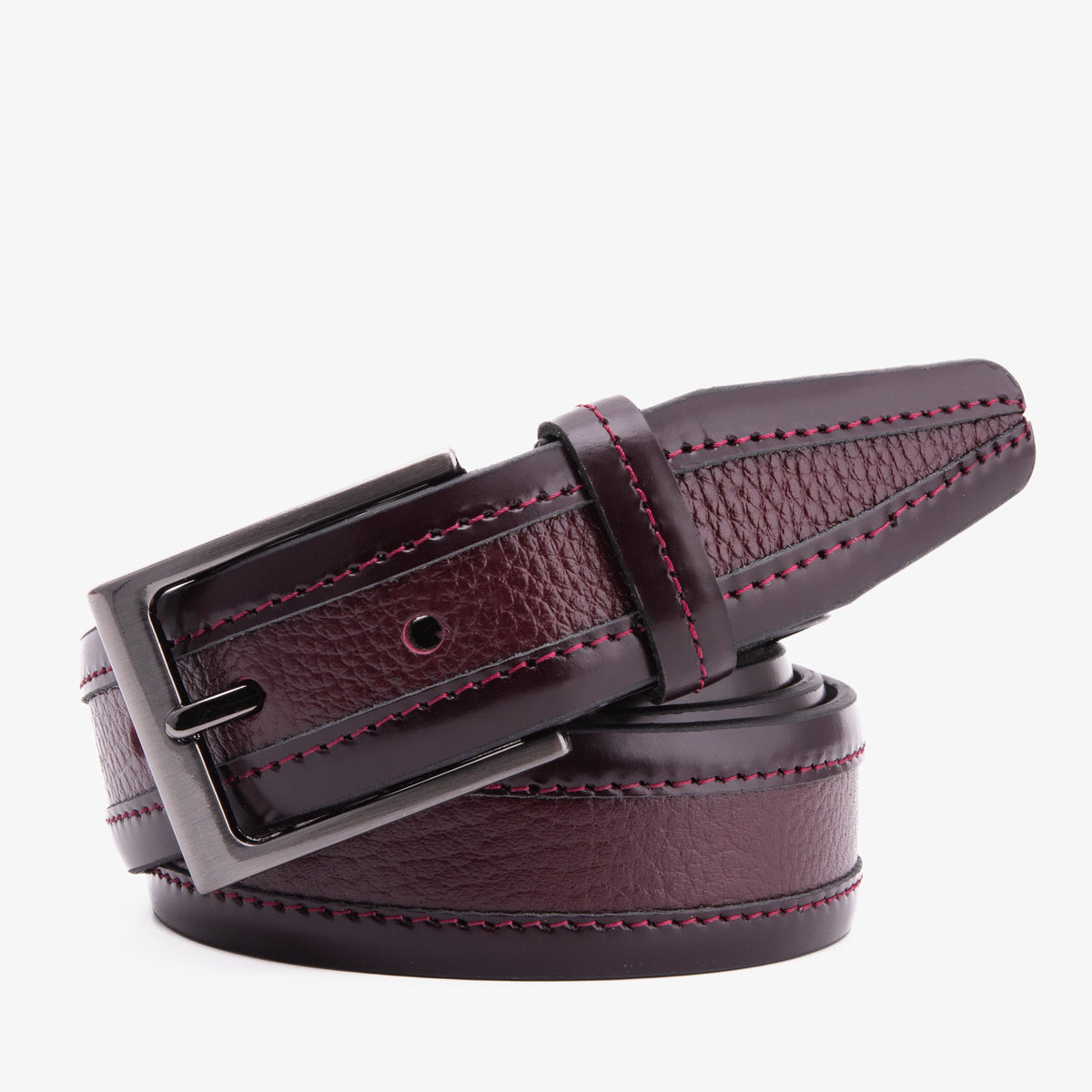 The Everest Rockwell BurgundyLeather Belt - Vinci Leather
