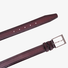 The Everest Rockwell BurgundyLeather Belt - Vinci Leather