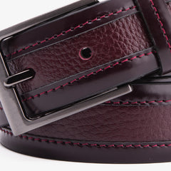 The Everest Rockwell BurgundyLeather Belt - Vinci Leather