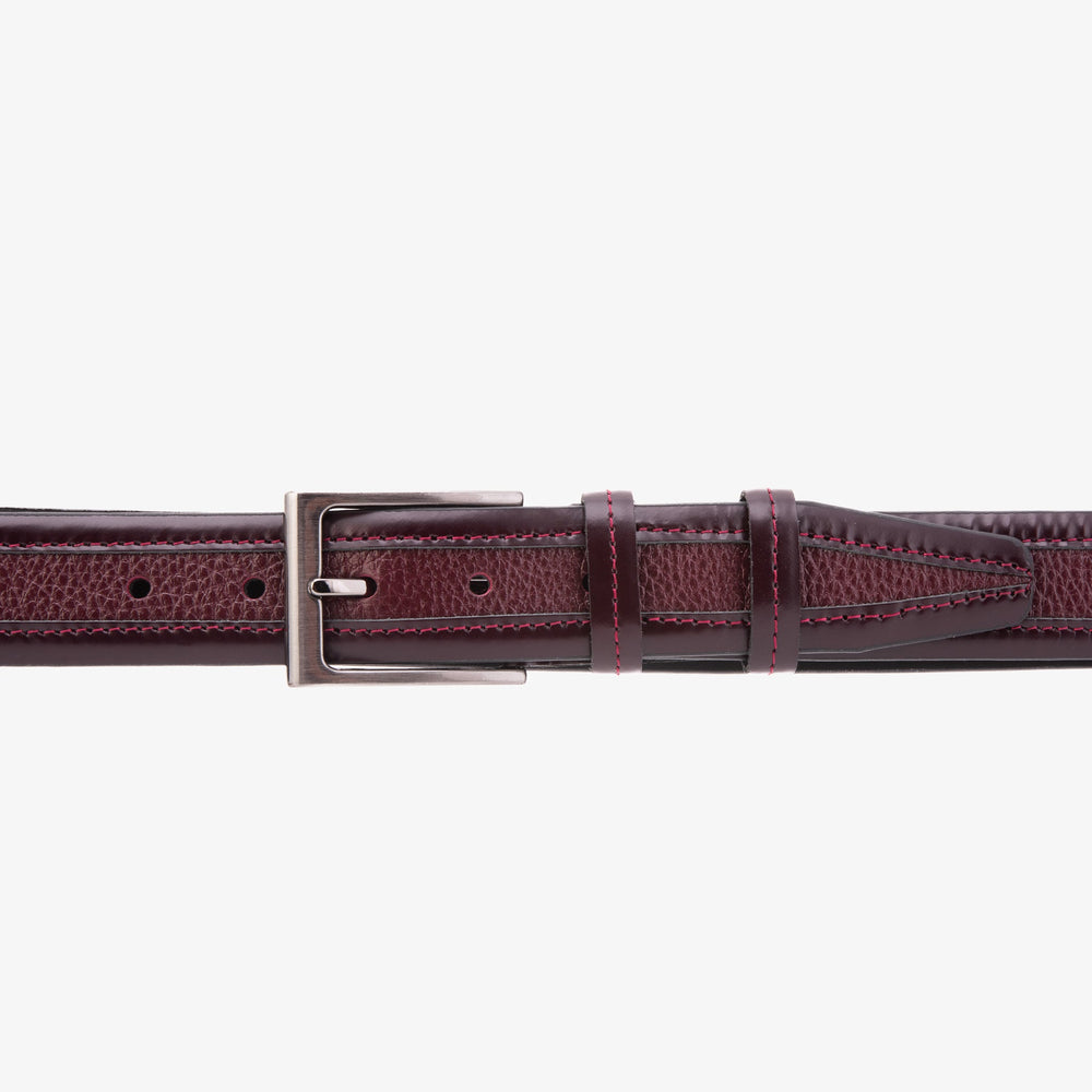 The Everest Rockwell BurgundyLeather Belt - Vinci Leather