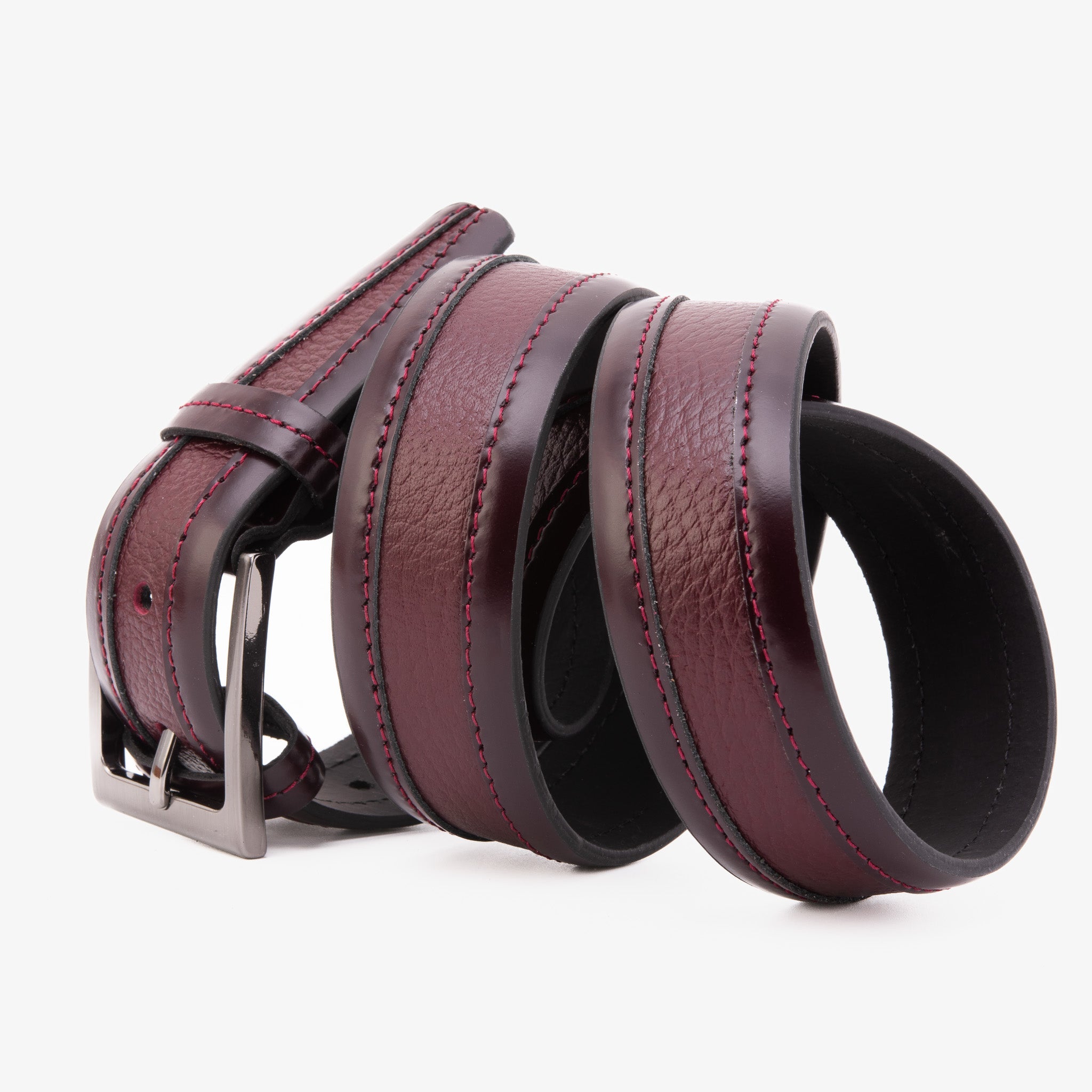 The Everest Rockwell BurgundyLeather Belt - Vinci Leather