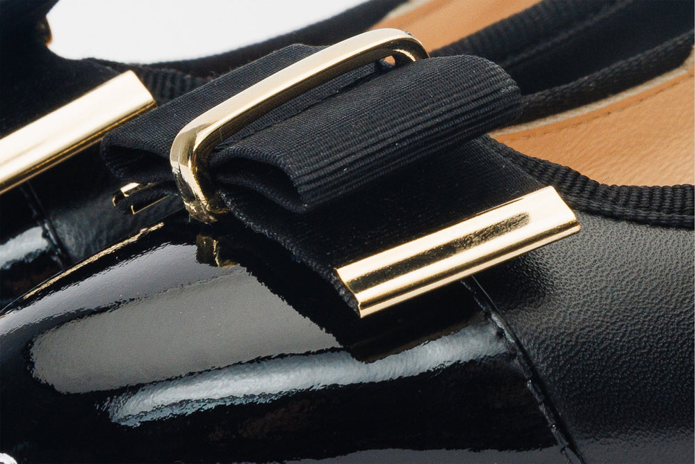 The Fano Black Leather Cap Toe Block Heel Pump Shoe - Vinci Leather