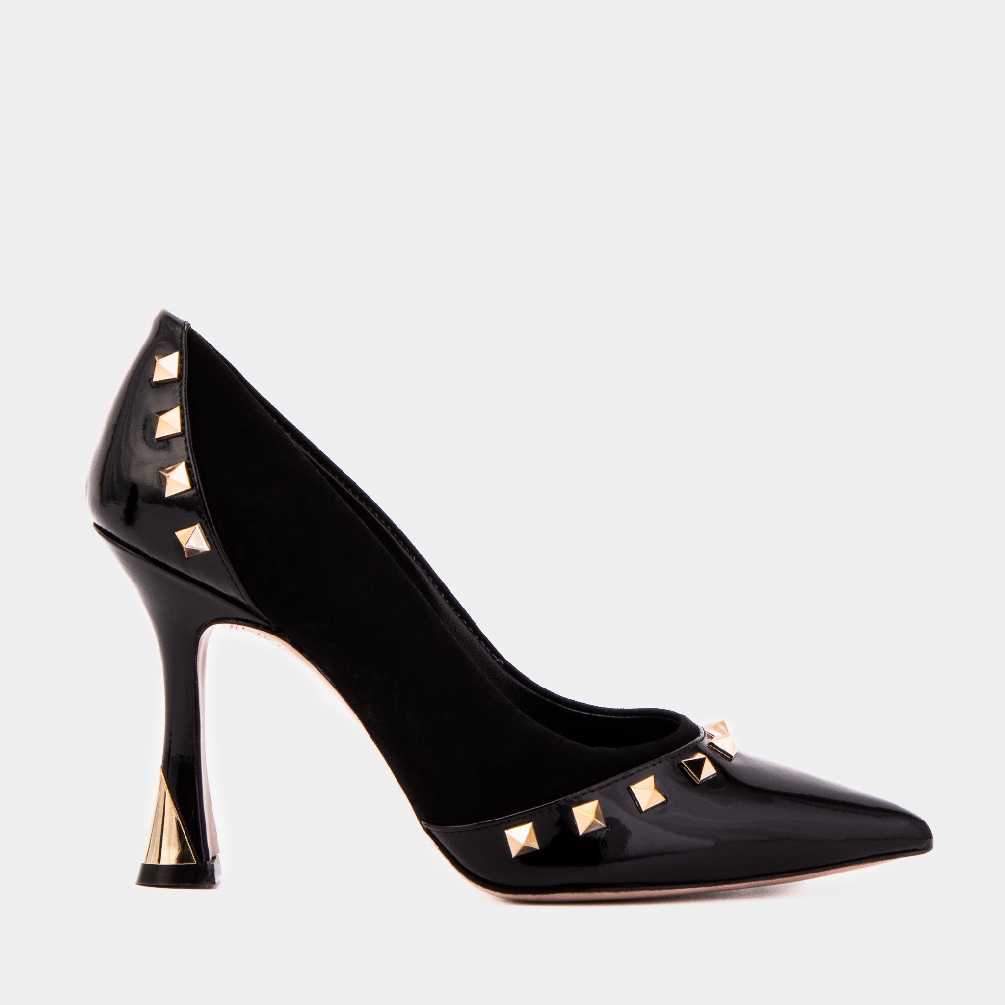 The Bella Vita Studded Black Leather Pump Shoe - Vinci Leather
