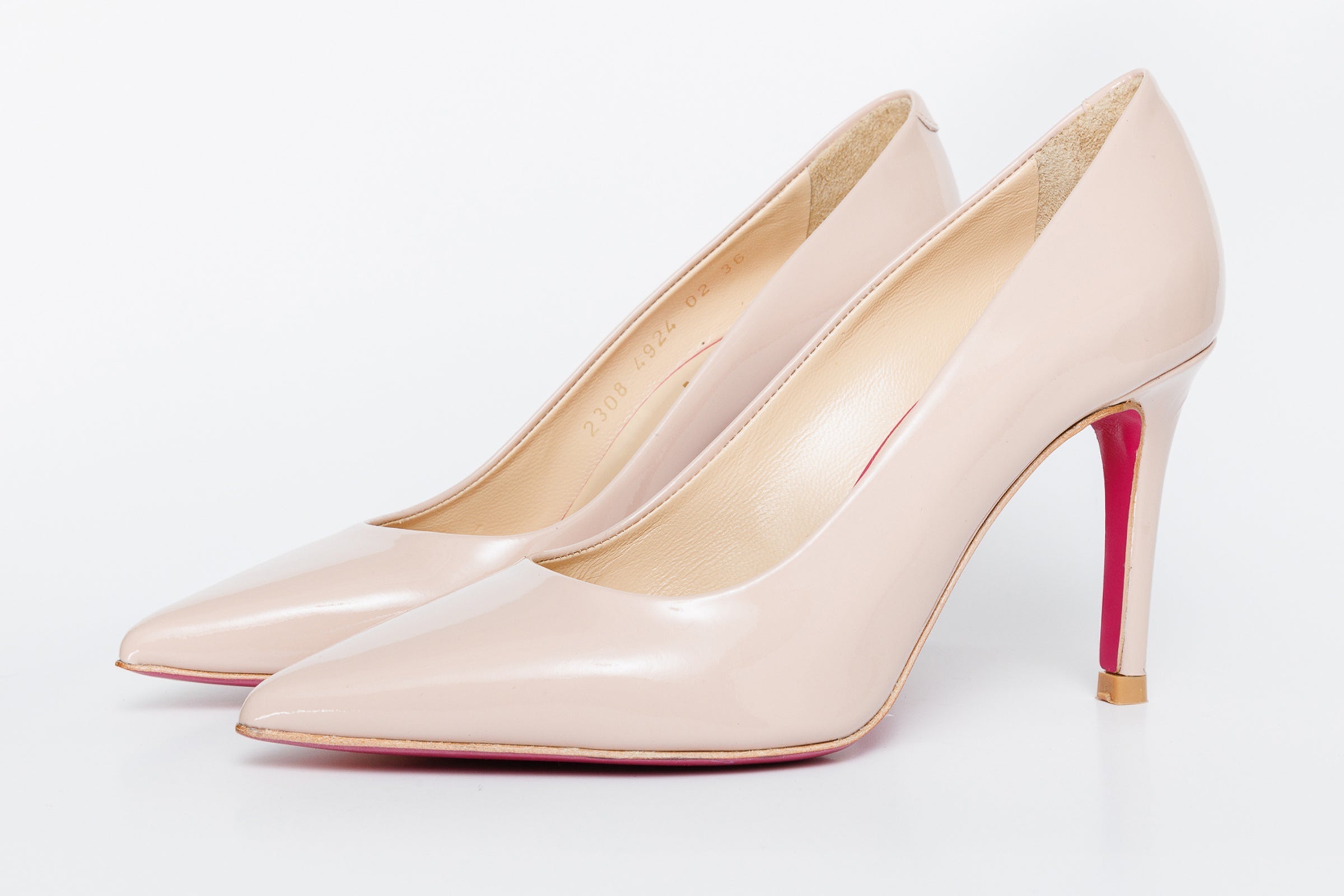 The Ege Cream Leather Pump Fuchsia Sole Shoe - Vinci Leather