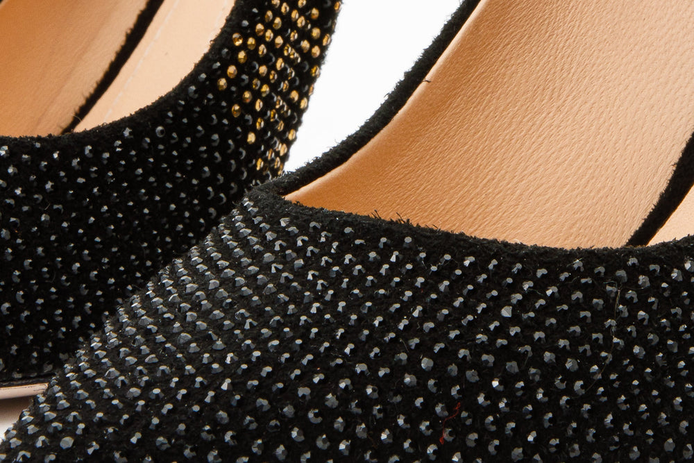 The Bago Black Gold Glitter Leather Pump Shoe - Vinci Leather
