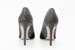 The Bago Black Silver Glitter Leather Pump Shoe - Vinci Leather