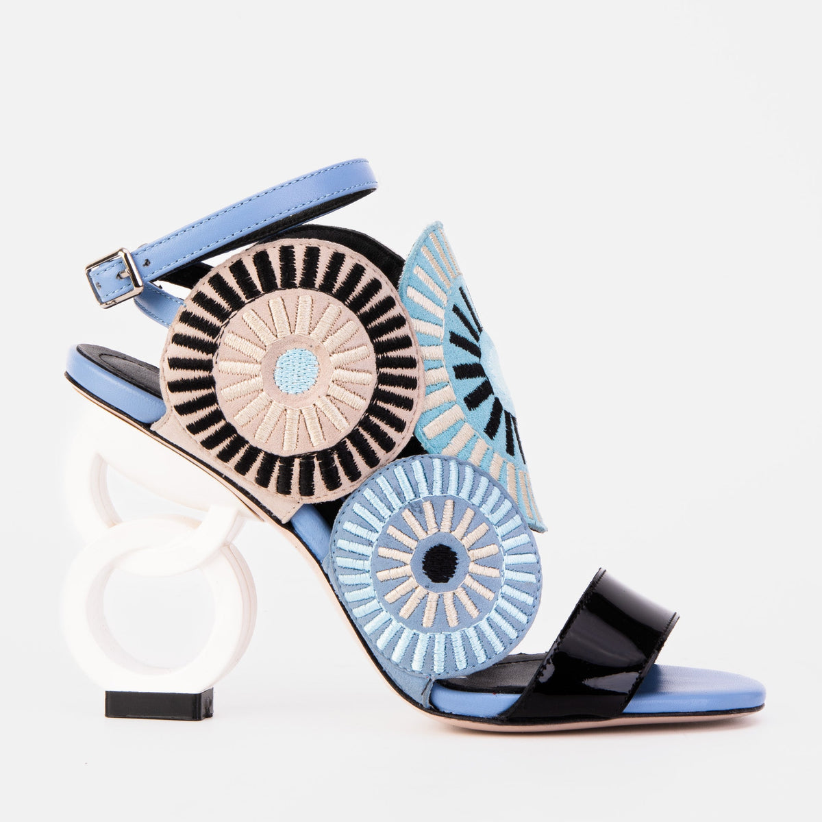 The Parama Blue Leather Ankle Strap Sandal - Vinci Leather