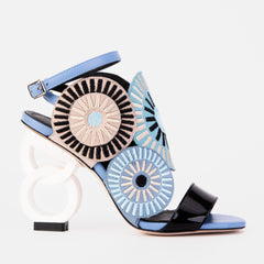 The Parama Blue Leather Ankle Strap Sandal - Vinci Leather