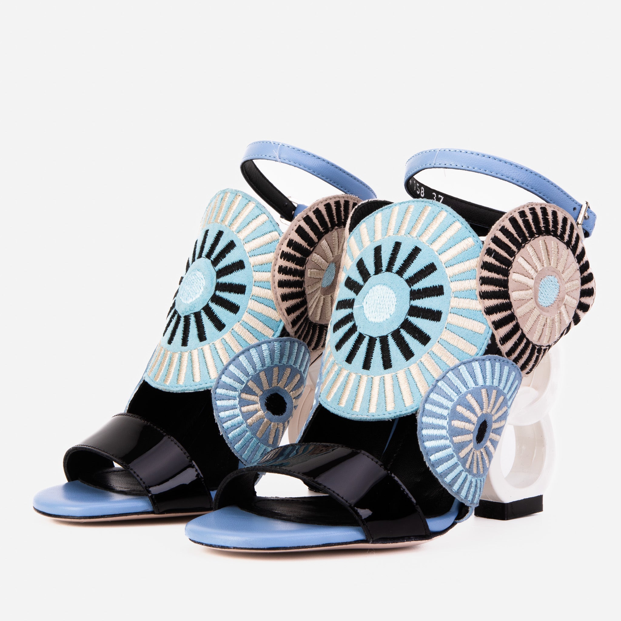 The Parama Blue Leather Ankle Strap Sandal - Vinci Leather