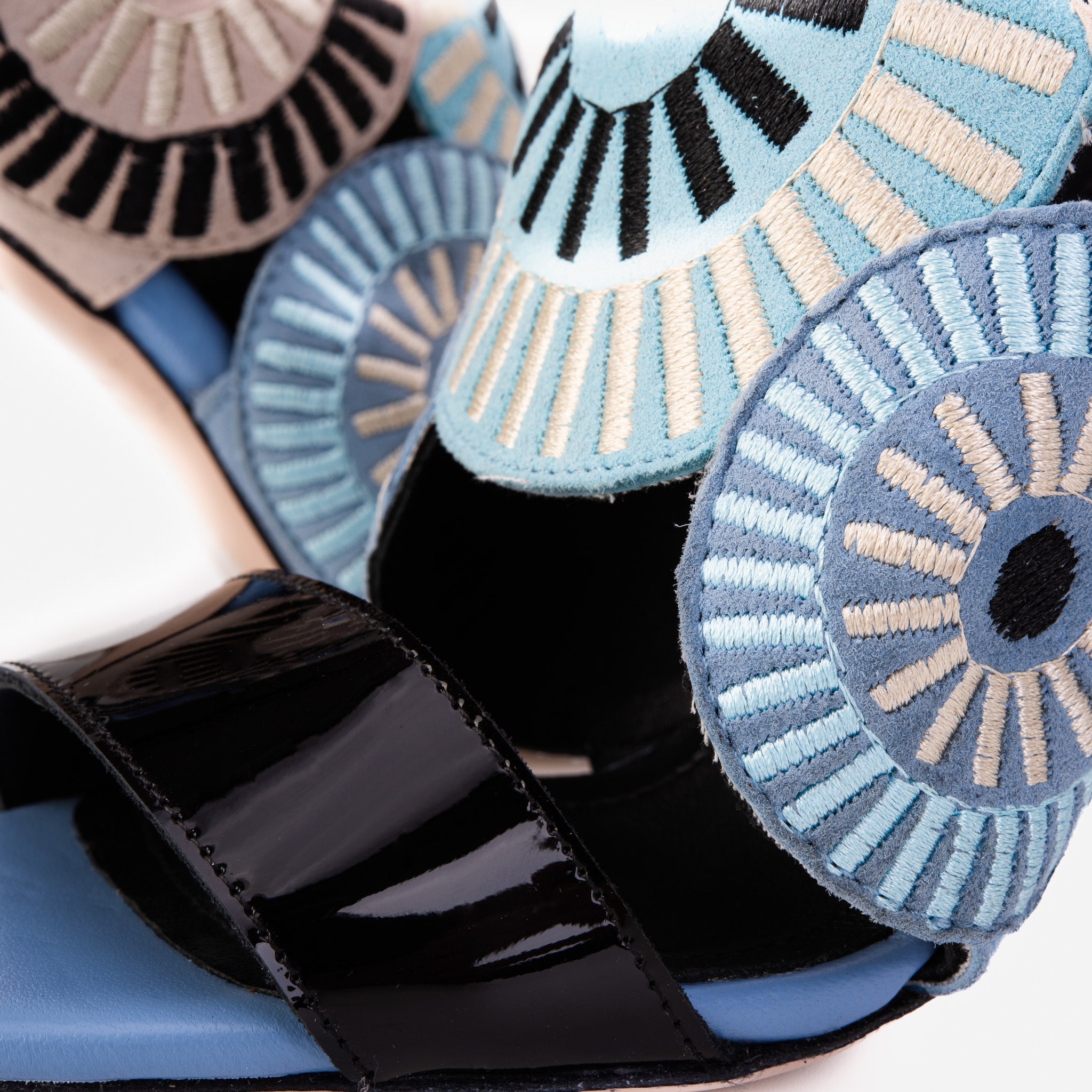 The Parama Blue Leather Ankle Strap Sandal - Vinci Leather