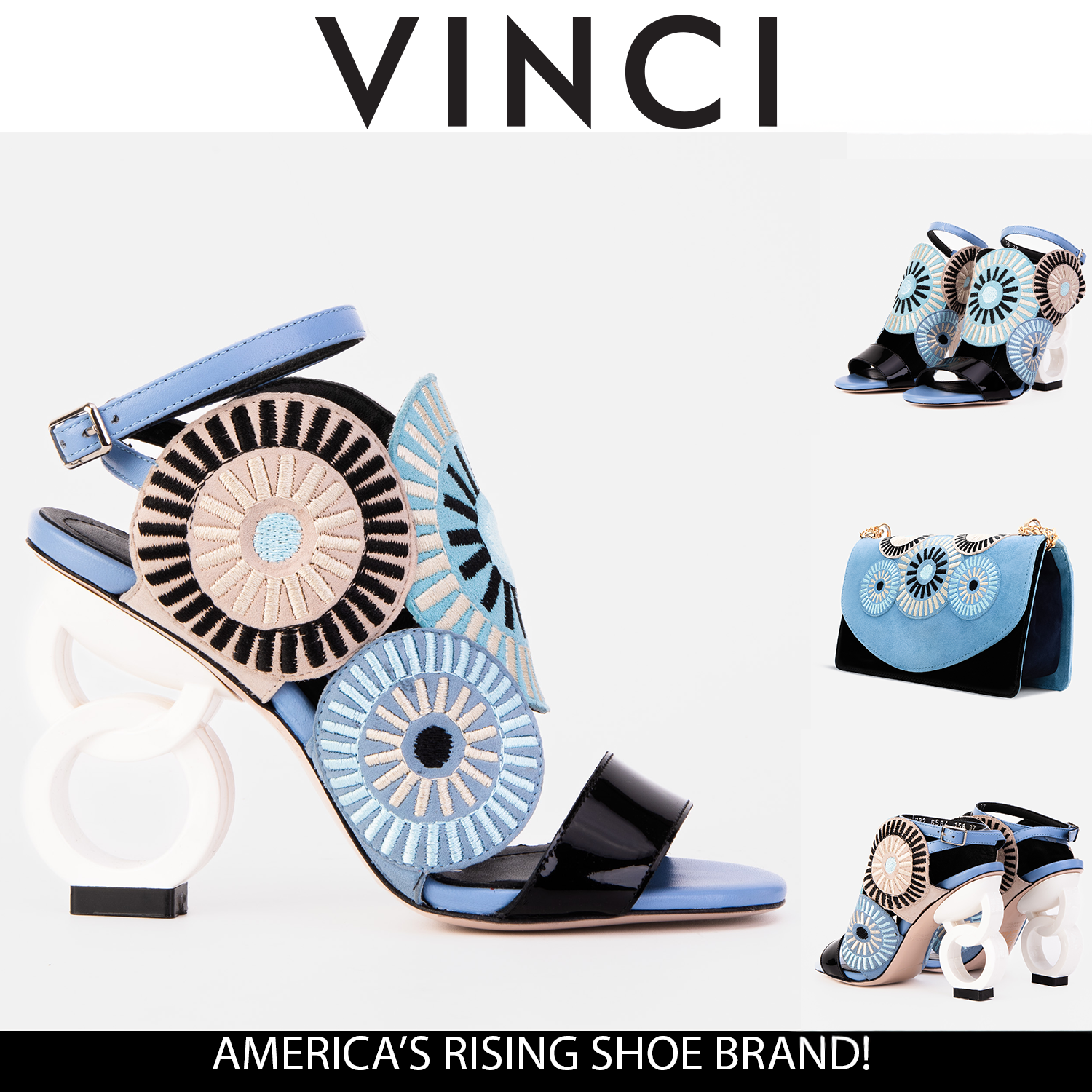The Parama Blue Leather Ankle Strap Sandal - Vinci Leather