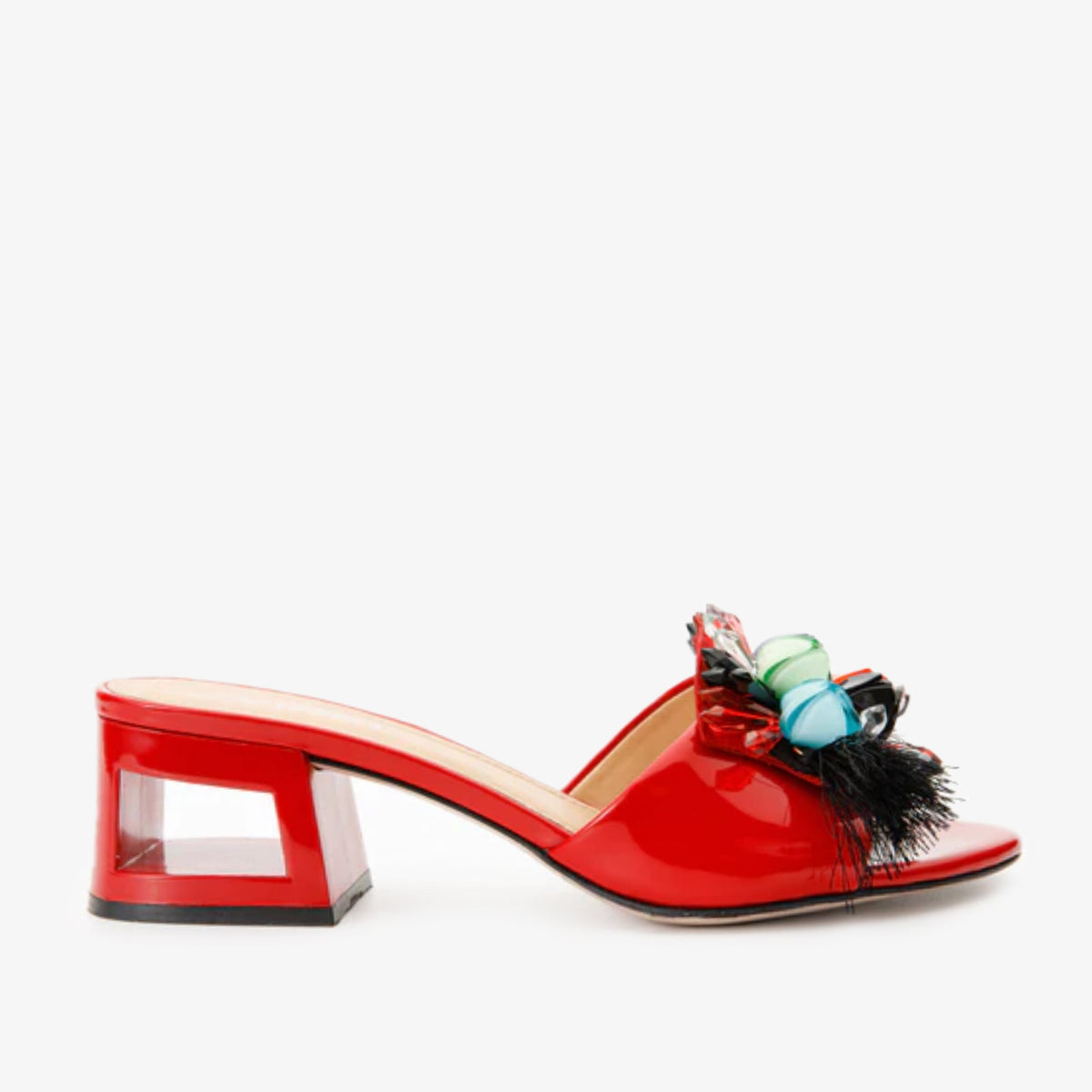The Vigo Red Leather Block Heel Sandal - Vinci Leather