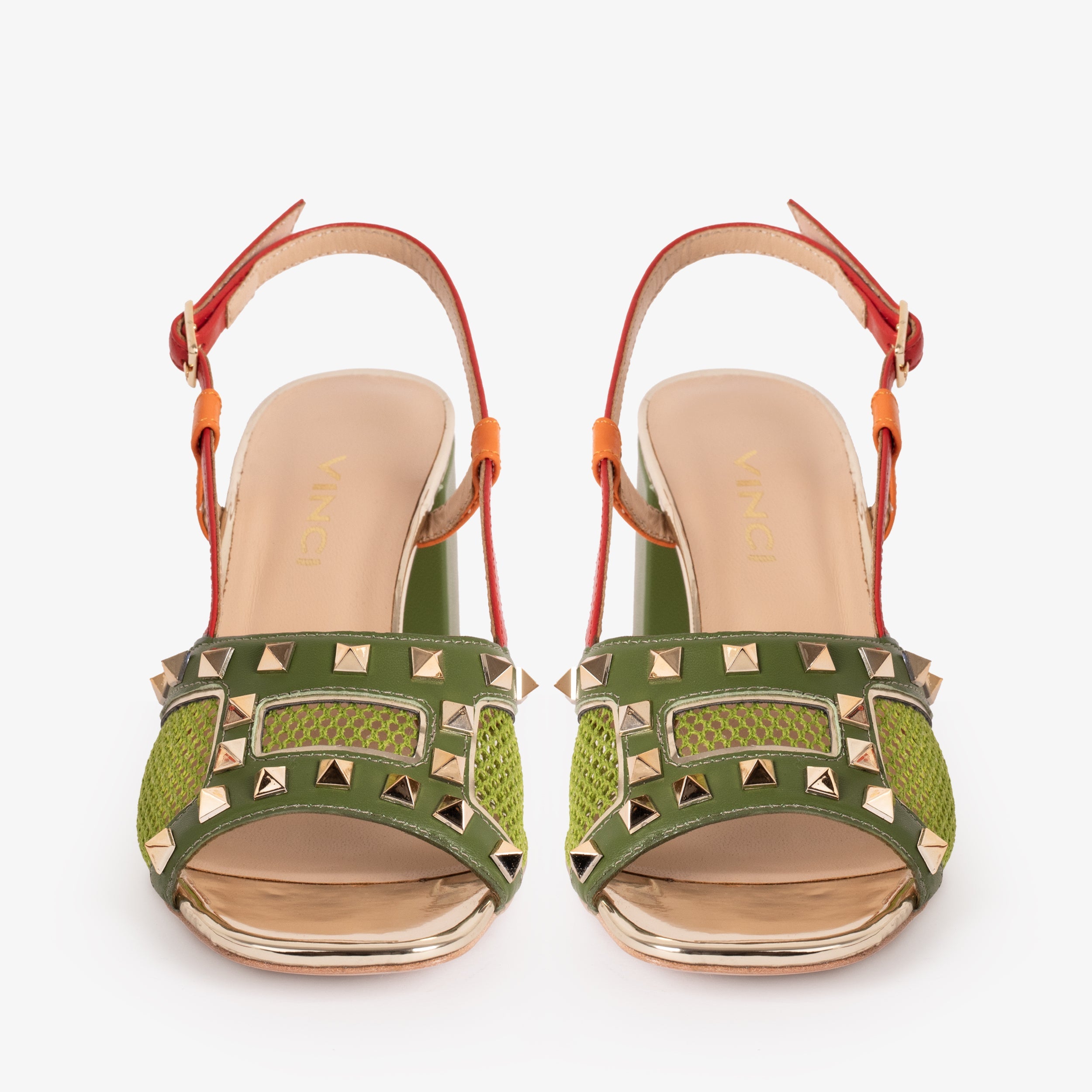 The Linea Green Leather Slingback Sandal - Vinci Leather