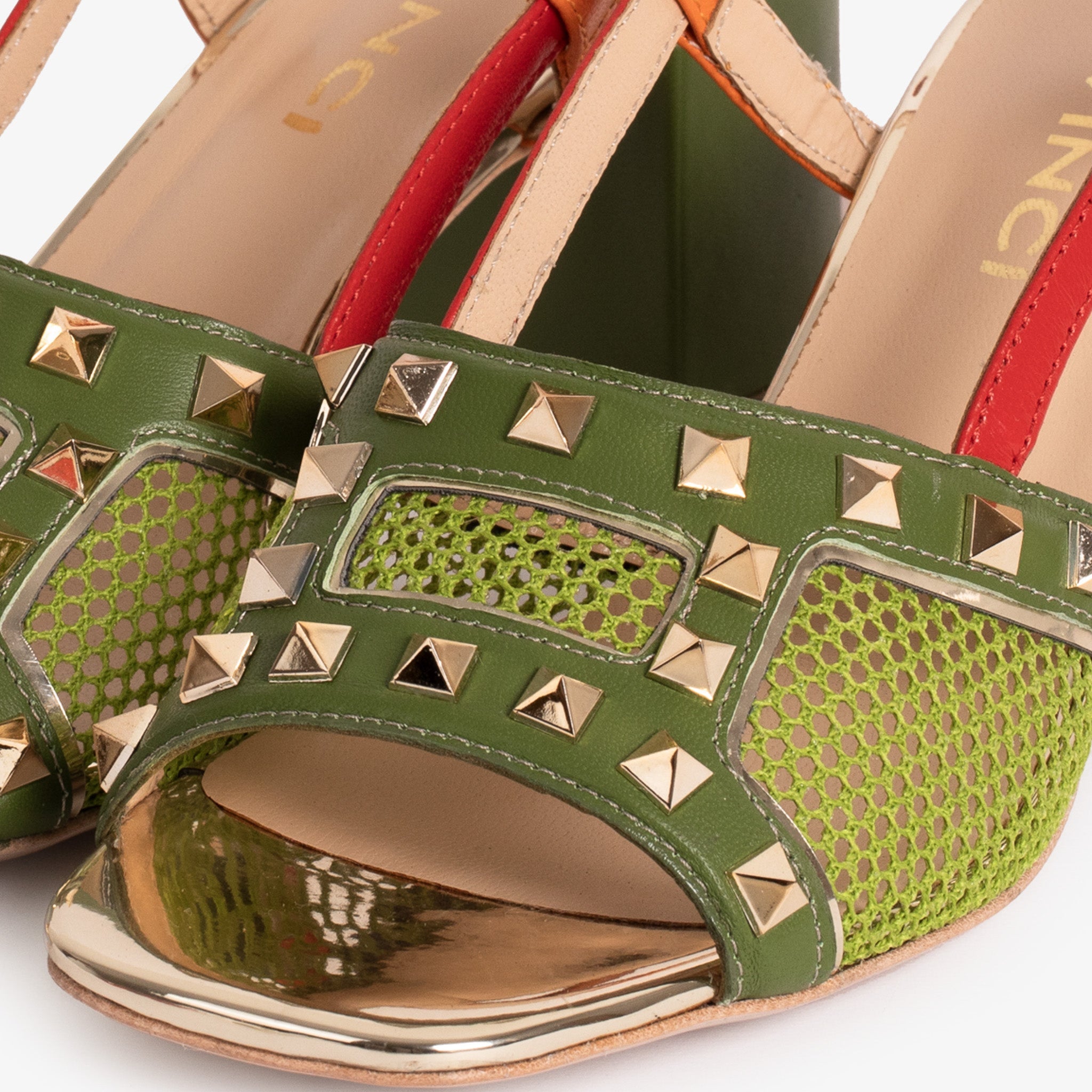 The Linea Green Leather Slingback Sandal - Vinci Leather