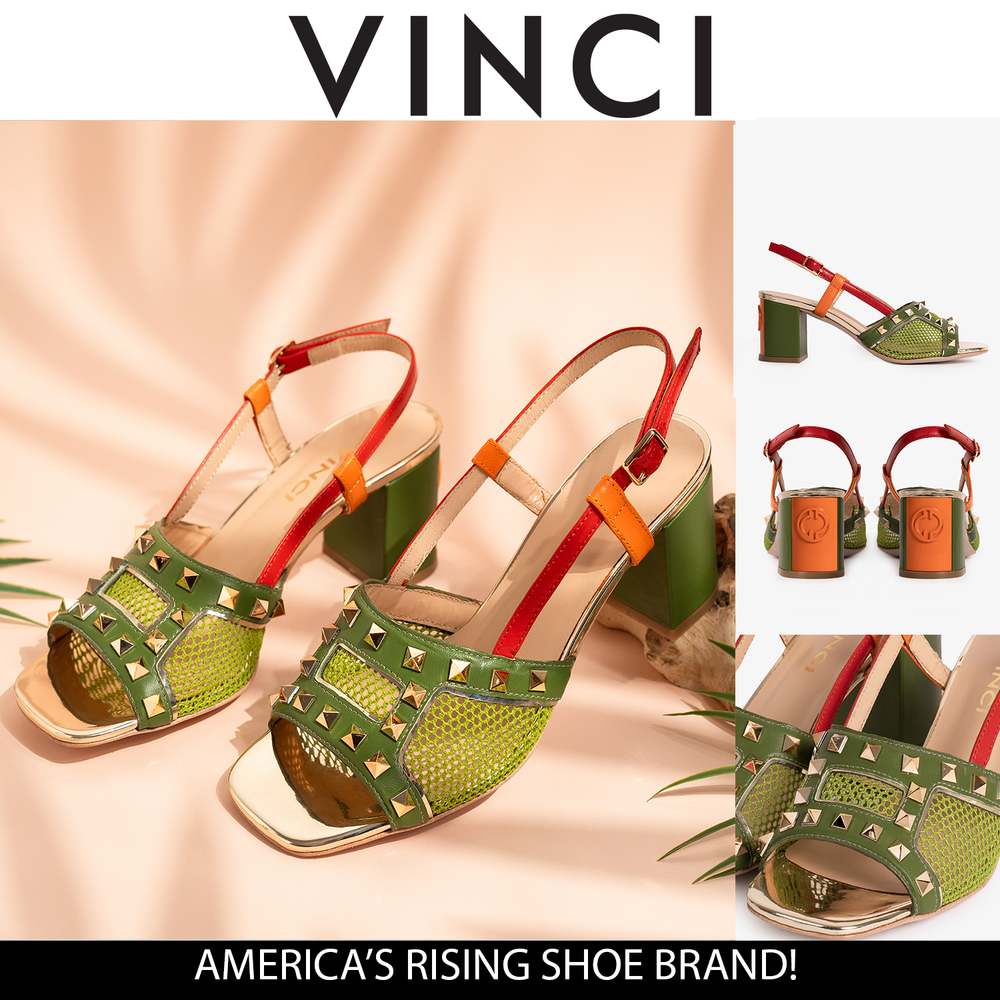 The Linea Green Leather Slingback Sandal - Vinci Leather