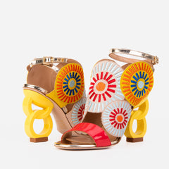 The Parama Yellow Leather Ankle Strap Sandal - Vinci Leather