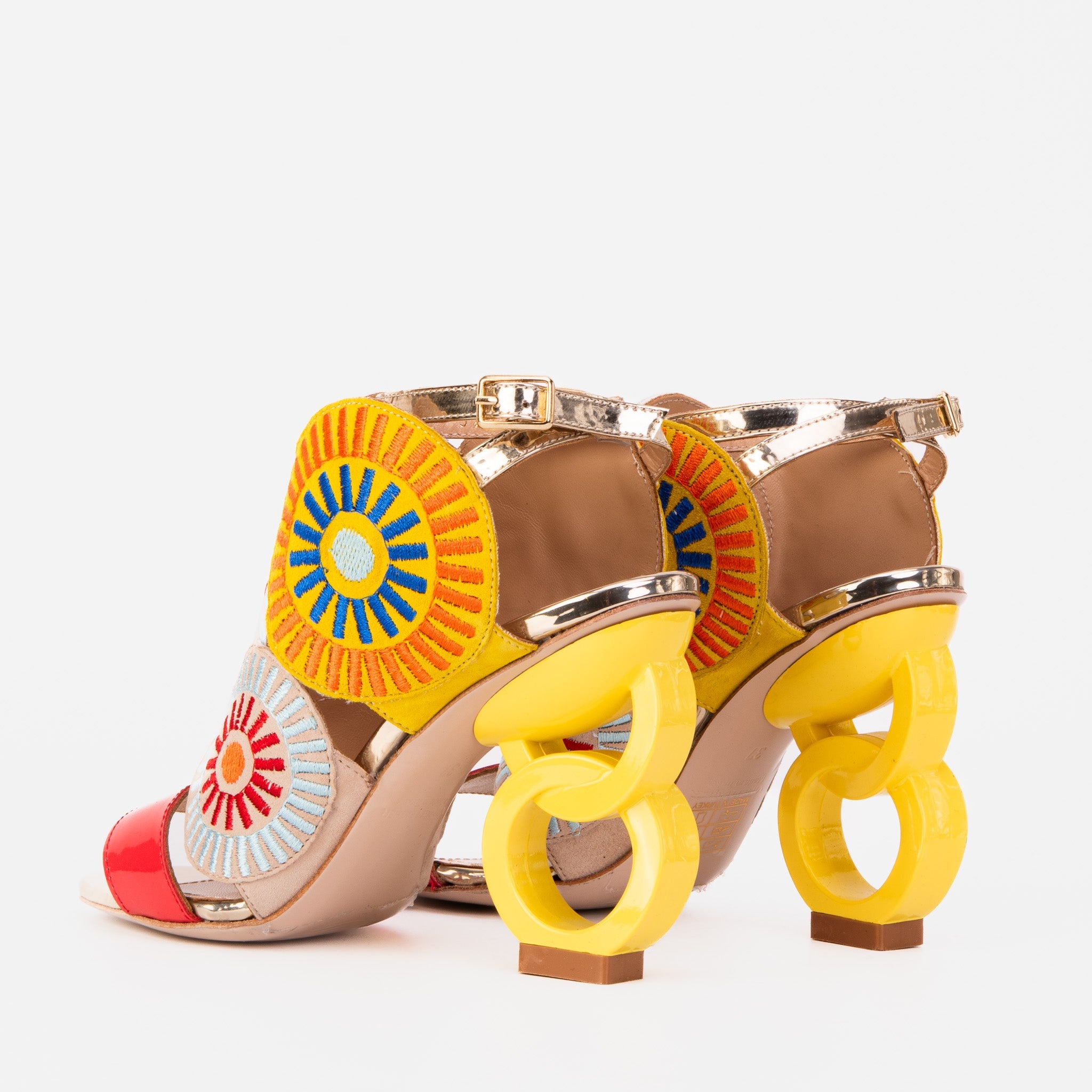 The Parama Yellow Leather Ankle Strap Sandal - Vinci Leather
