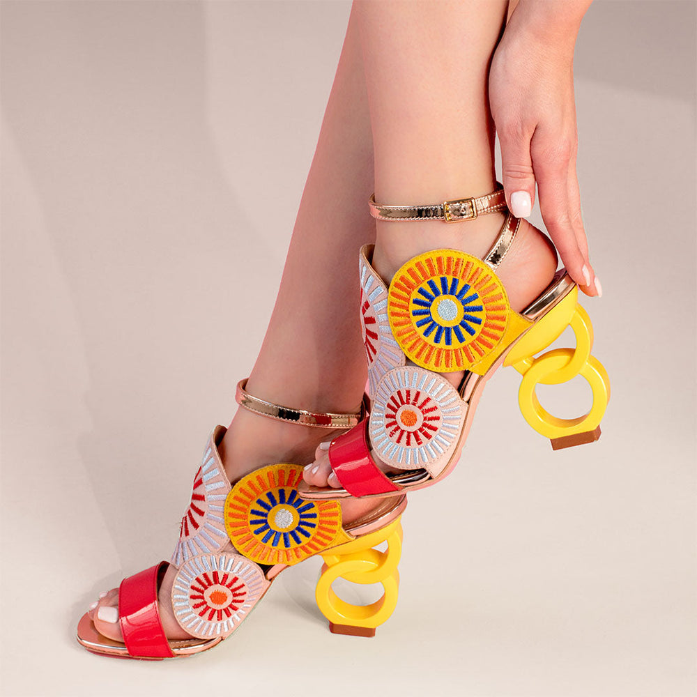 The Parama Yellow Leather Ankle Strap Sandal - Vinci Leather