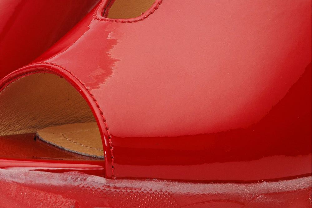 The Caratal Red Patent Leather Sandal - Vinci Leather
