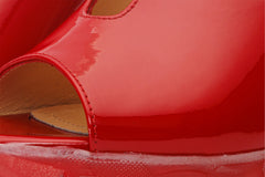 The Caratal Red Patent Leather Sandal - Vinci Leather