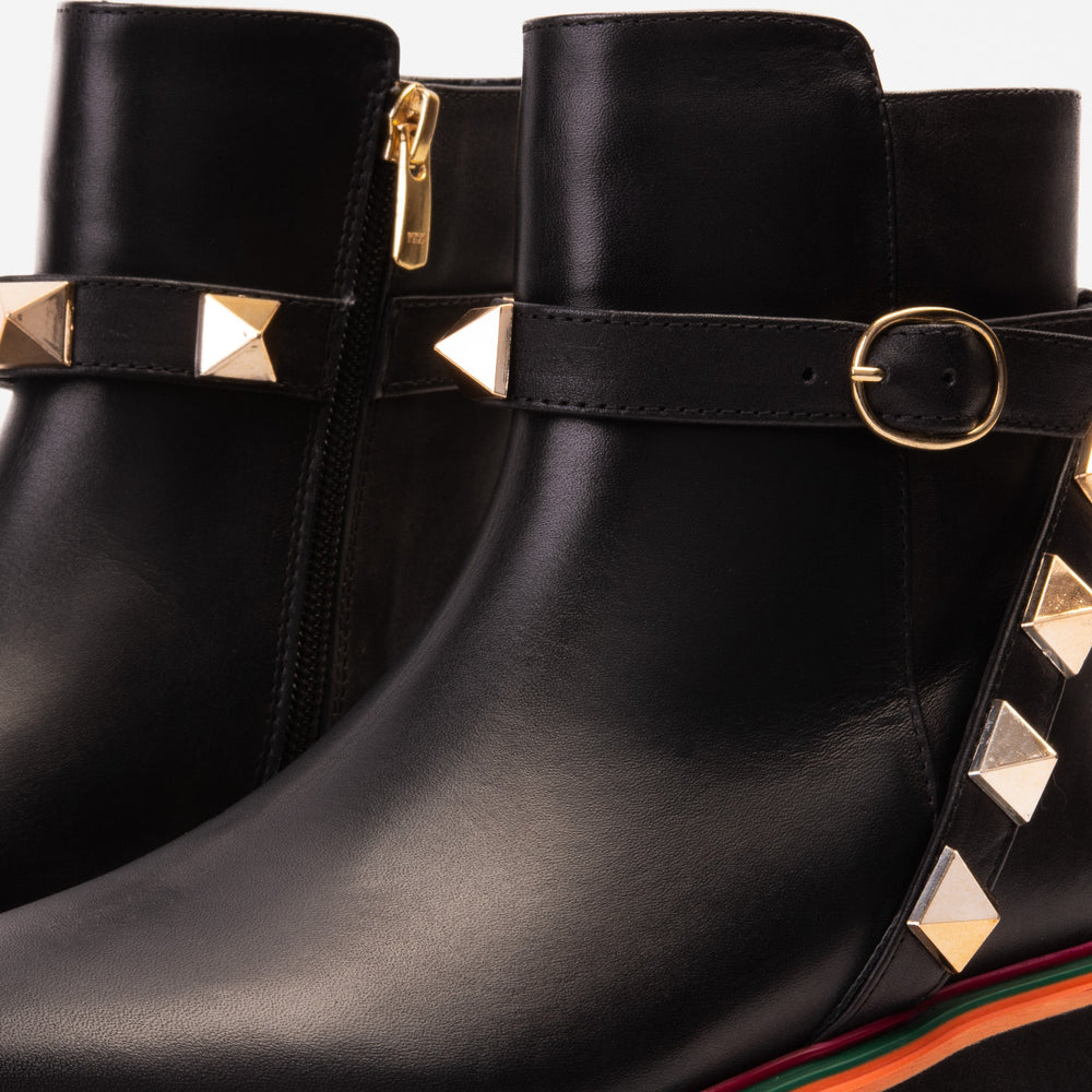 The Prag Black Leather Ankle Boot - Vinci Leather