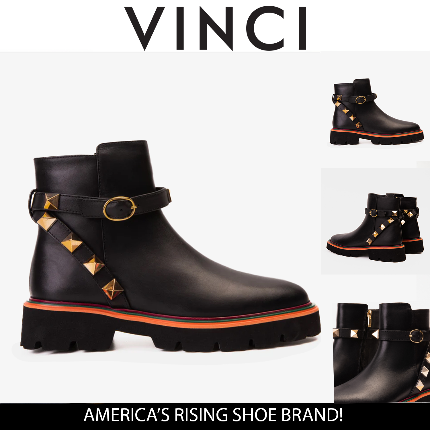 The Prag Black Leather Ankle Boot - Vinci Leather