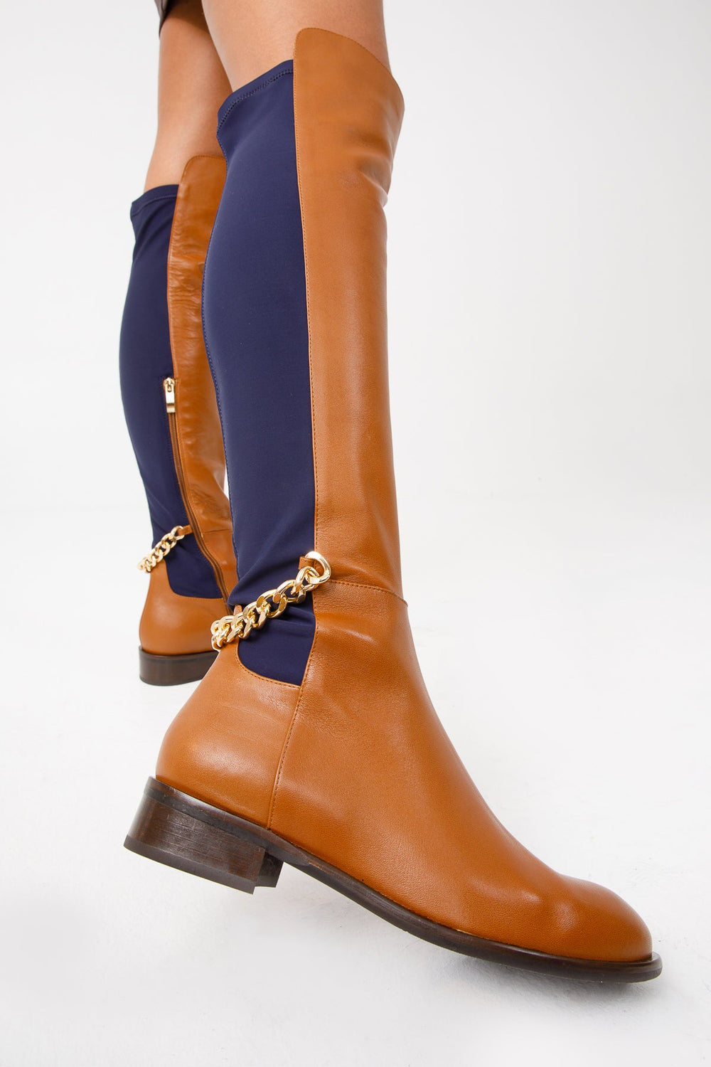 The Tallin Tan Leather Knee High Boot - Vinci Leather