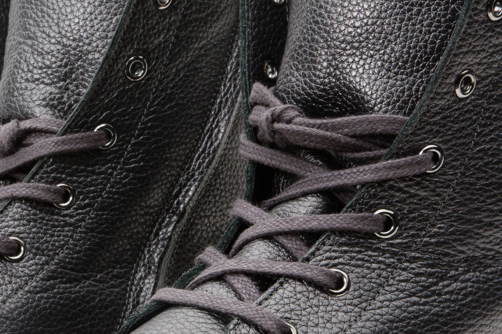The Kajapati Grey Leather Natural Fur Mid Calf Boot - Vinci Leather