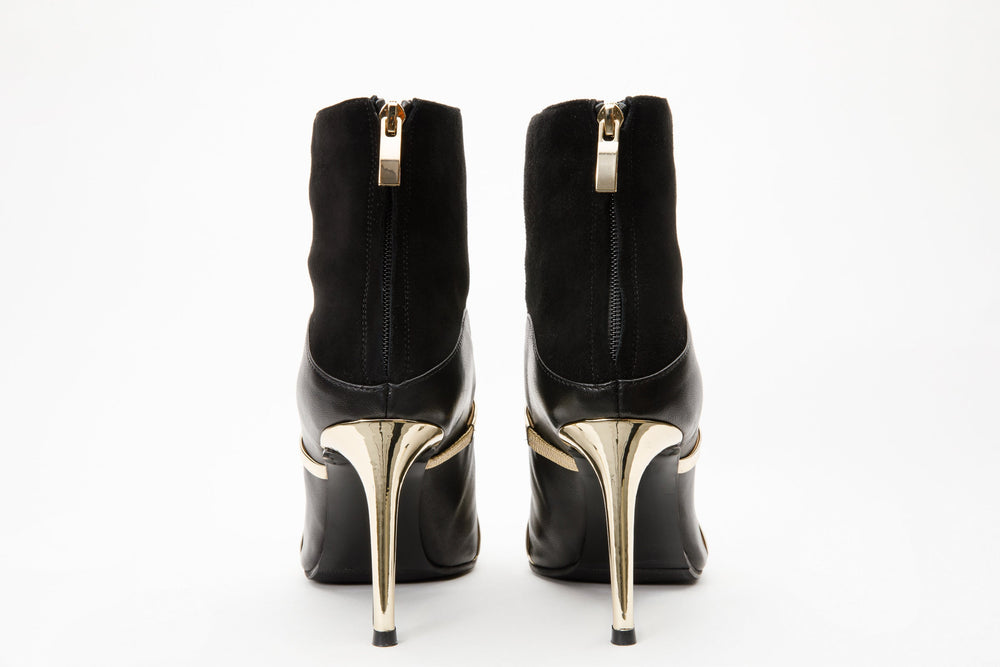 The Manila Black Leather Ankle Boot - Vinci Leather