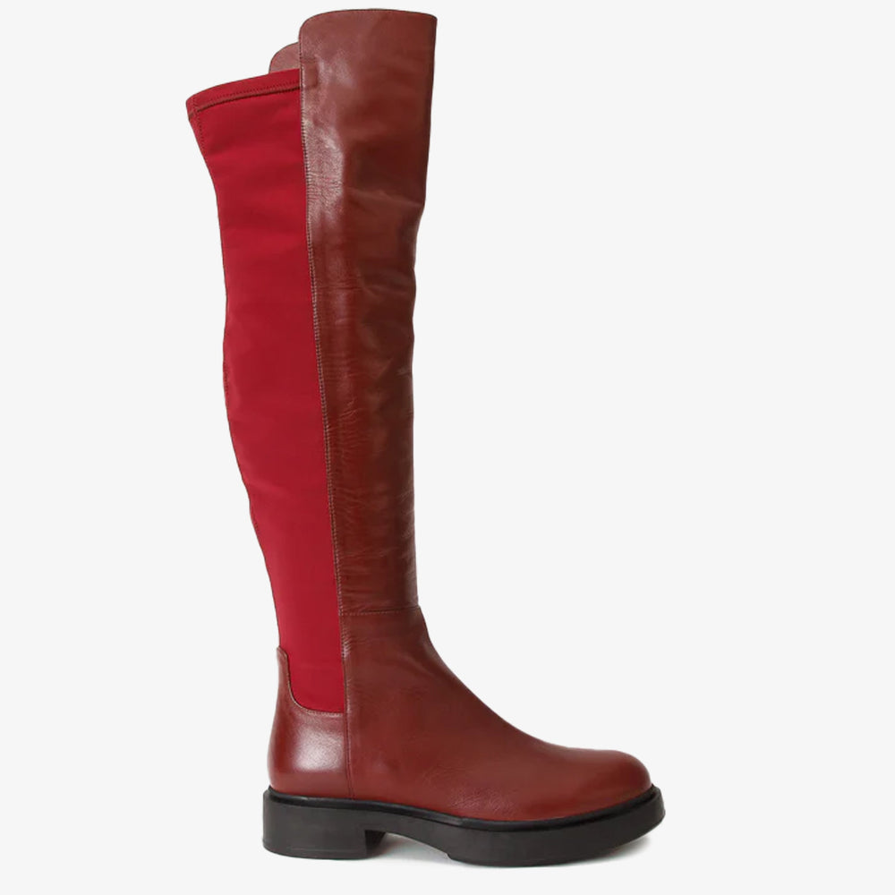 The  Harmony Belle Burgundy Leather Knee High Boot - Vinci Leather