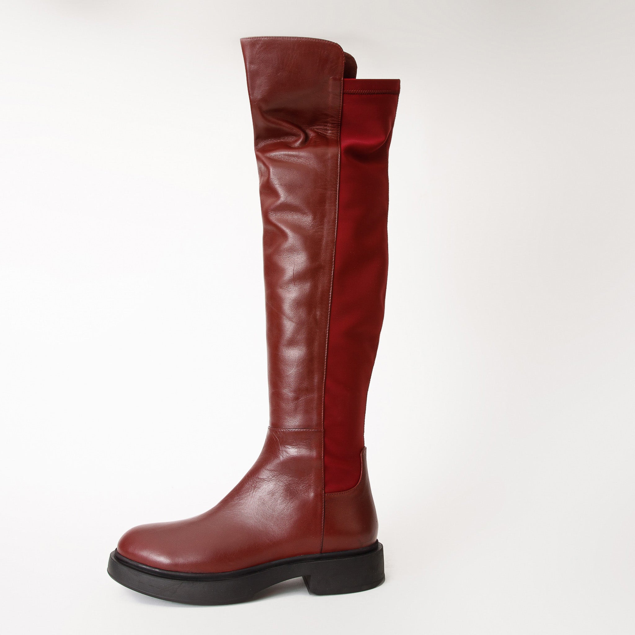 The  Harmony Belle Burgundy Leather Knee High Boot - Vinci Leather