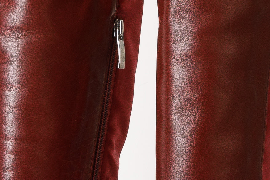 The  Harmony Belle Burgundy Leather Knee High Boot - Vinci Leather