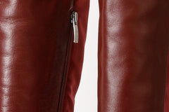 The  Harmony Belle Burgundy Leather Knee High Boot - Vinci Leather