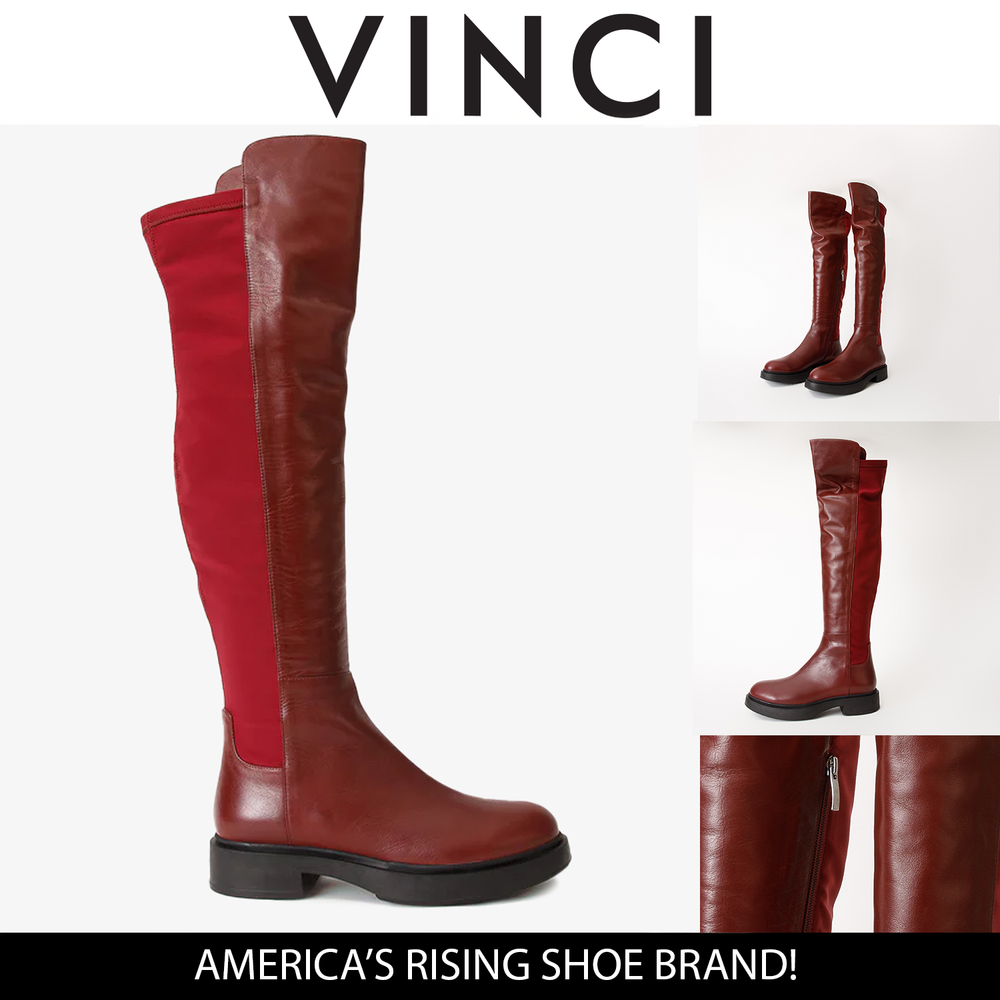 The  Harmony Belle Burgundy Leather Knee High Boot - Vinci Leather