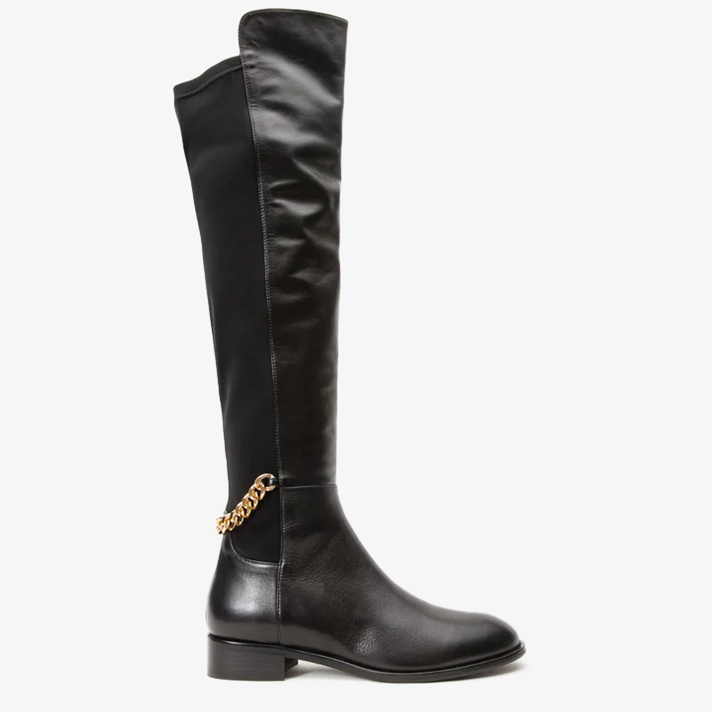 The Tallin Black Leather Knee High Boot - Vinci Leather