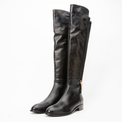The Tallin Black Leather Knee High Boot - Vinci Leather