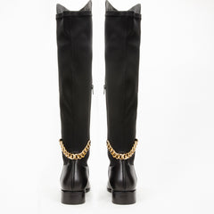 The Tallin Black Leather Knee High Boot - Vinci Leather