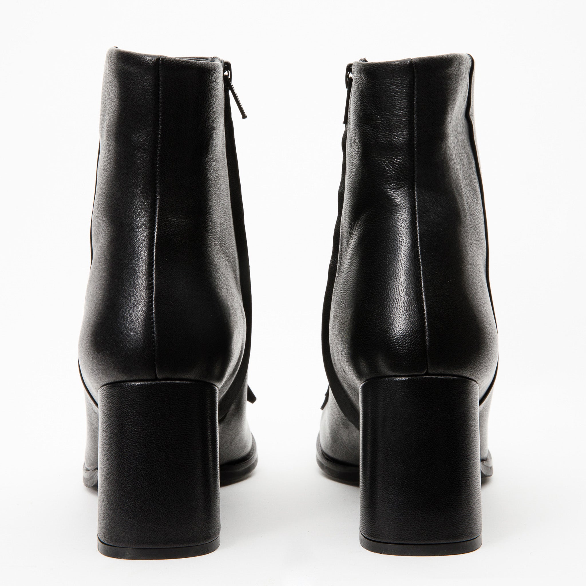 The Luksor Black Leather Block Heel Boot - Vinci Leather