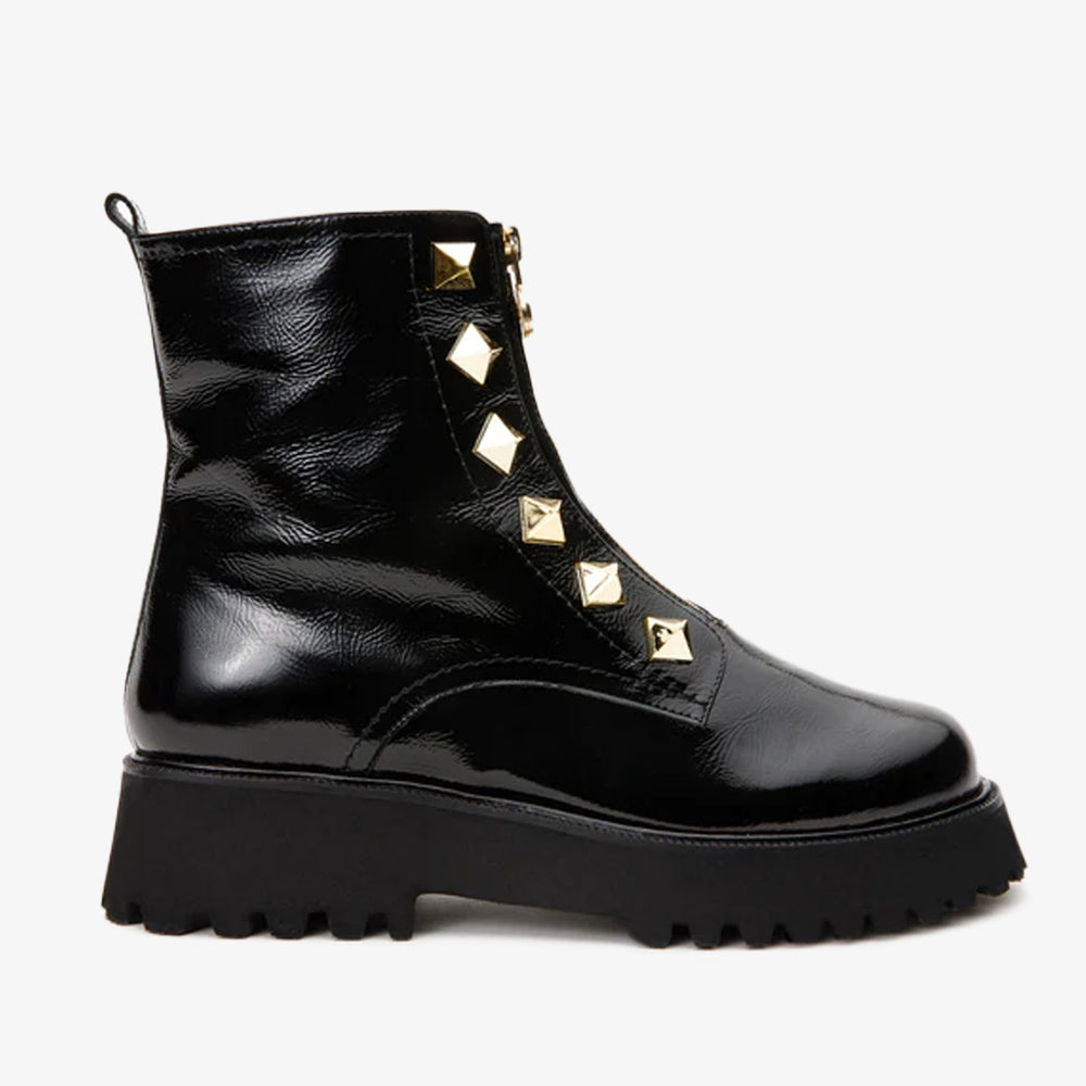 The Ottawa Black Patent Leather Ankle Boot - Vinci Leather