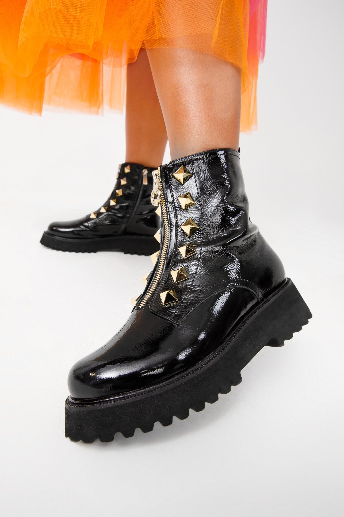 The Ottawa Black Patent Leather Ankle Boot - Vinci Leather