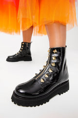 The Ottawa Black Patent Leather Ankle Boot - Vinci Leather