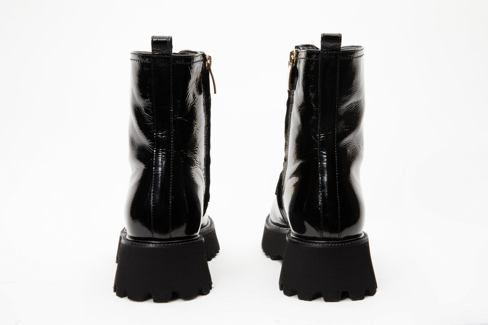 The Ottawa Black Patent Leather Ankle Boot - Vinci Leather