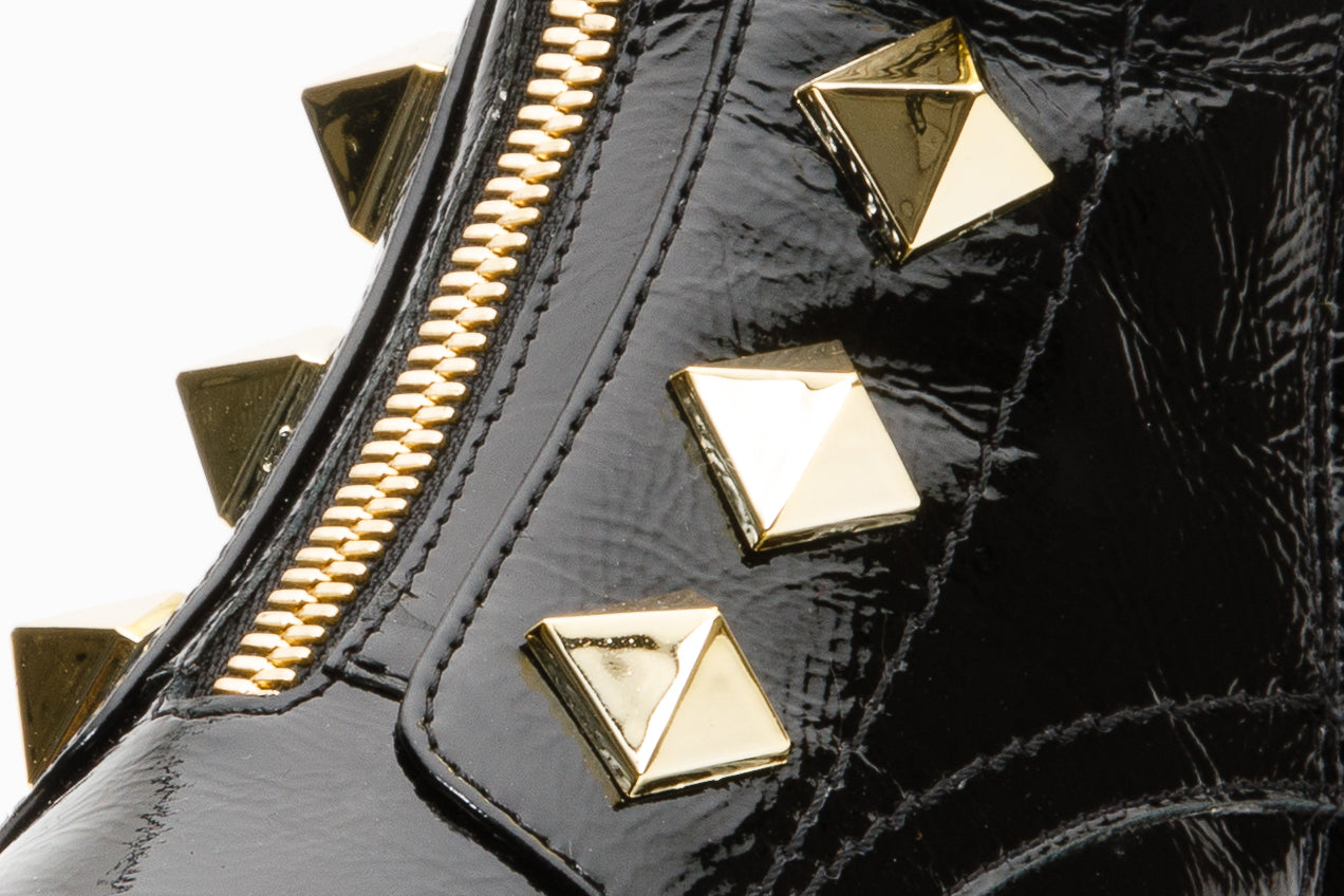 The Ottawa Black Patent Leather Ankle Boot - Vinci Leather
