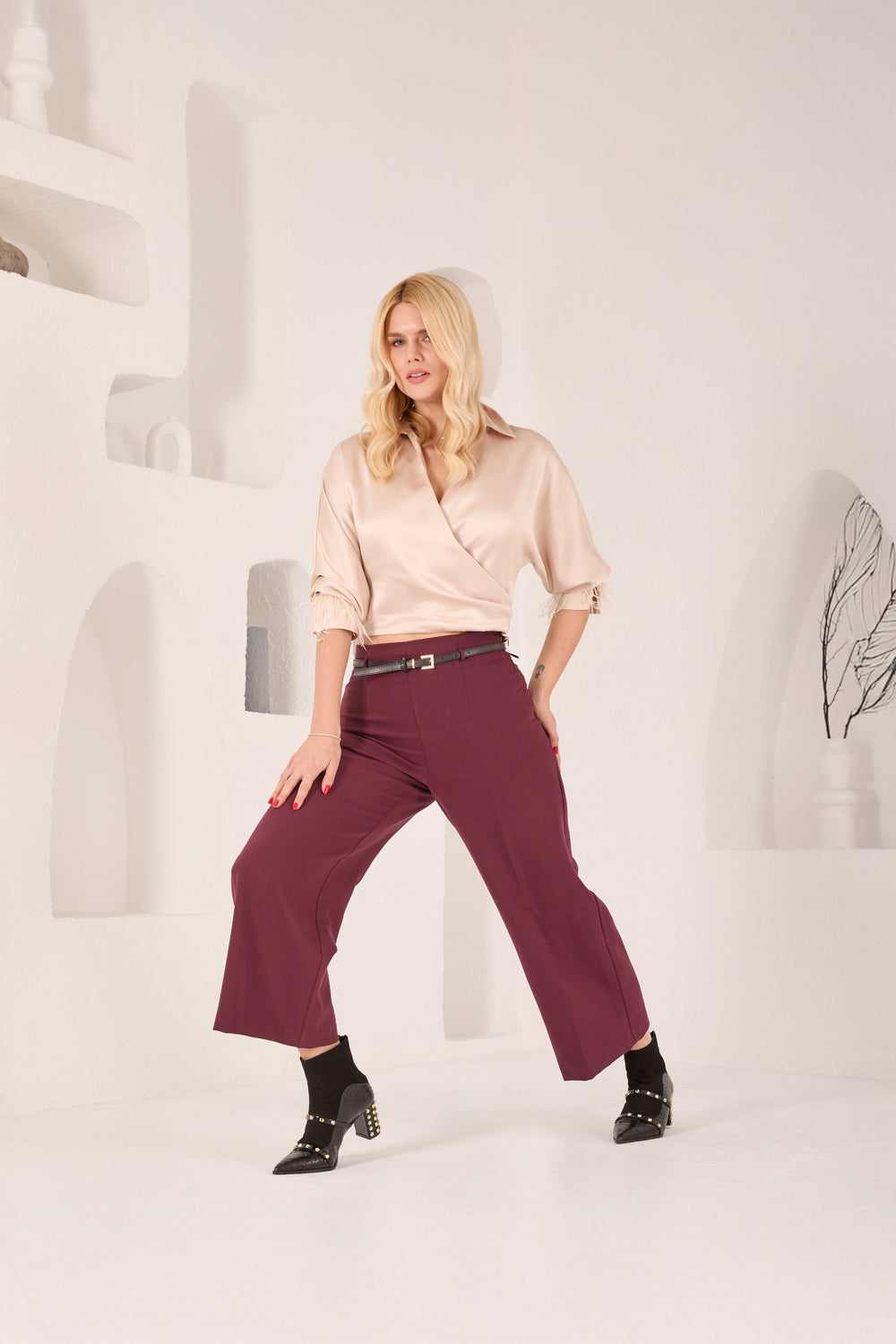 The  Valentina Leather Block Heel Boot - Vinci Leather