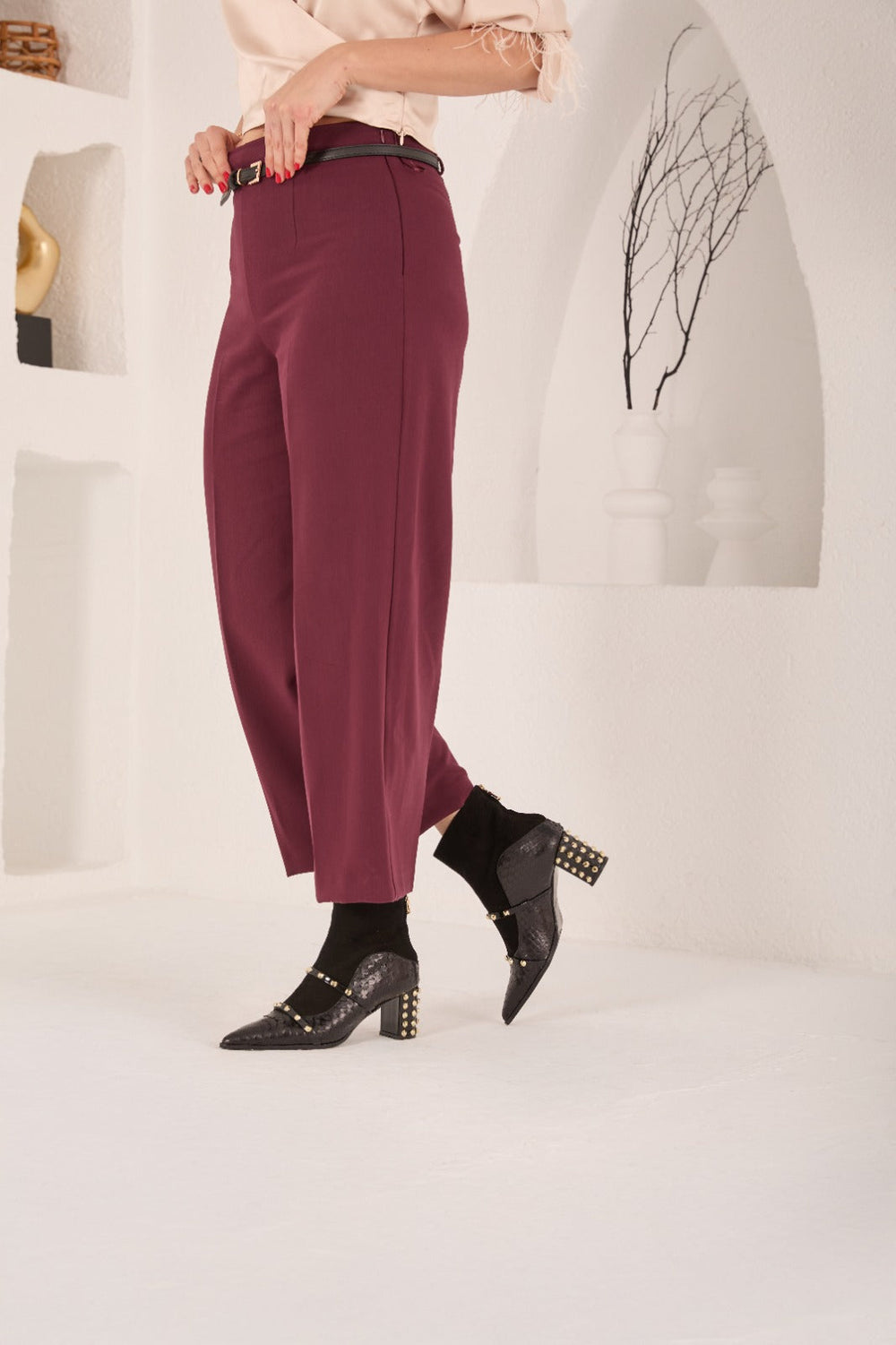 The  Valentina Leather Block Heel Boot - Vinci Leather