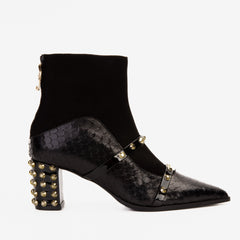 The  Valentina Leather Block Heel Boot - Vinci Leather