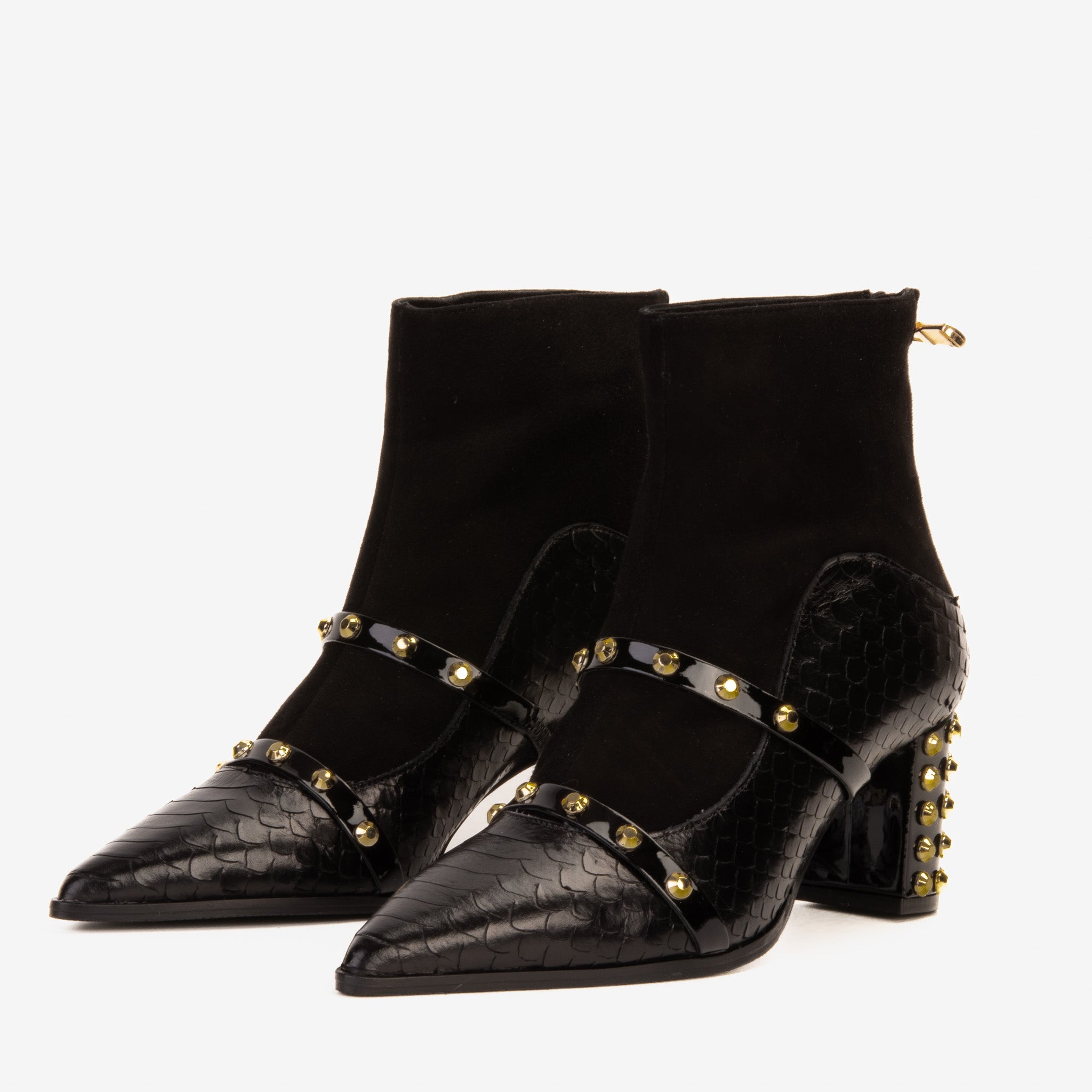 The  Valentina Leather Block Heel Boot - Vinci Leather